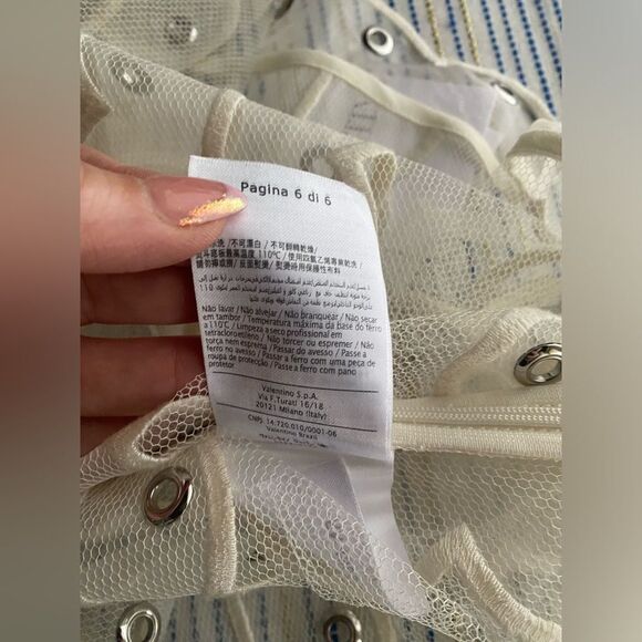 Red Valentino Ivory  tulle dress and silver studs size 38 US 4 - Picture 9 of 16